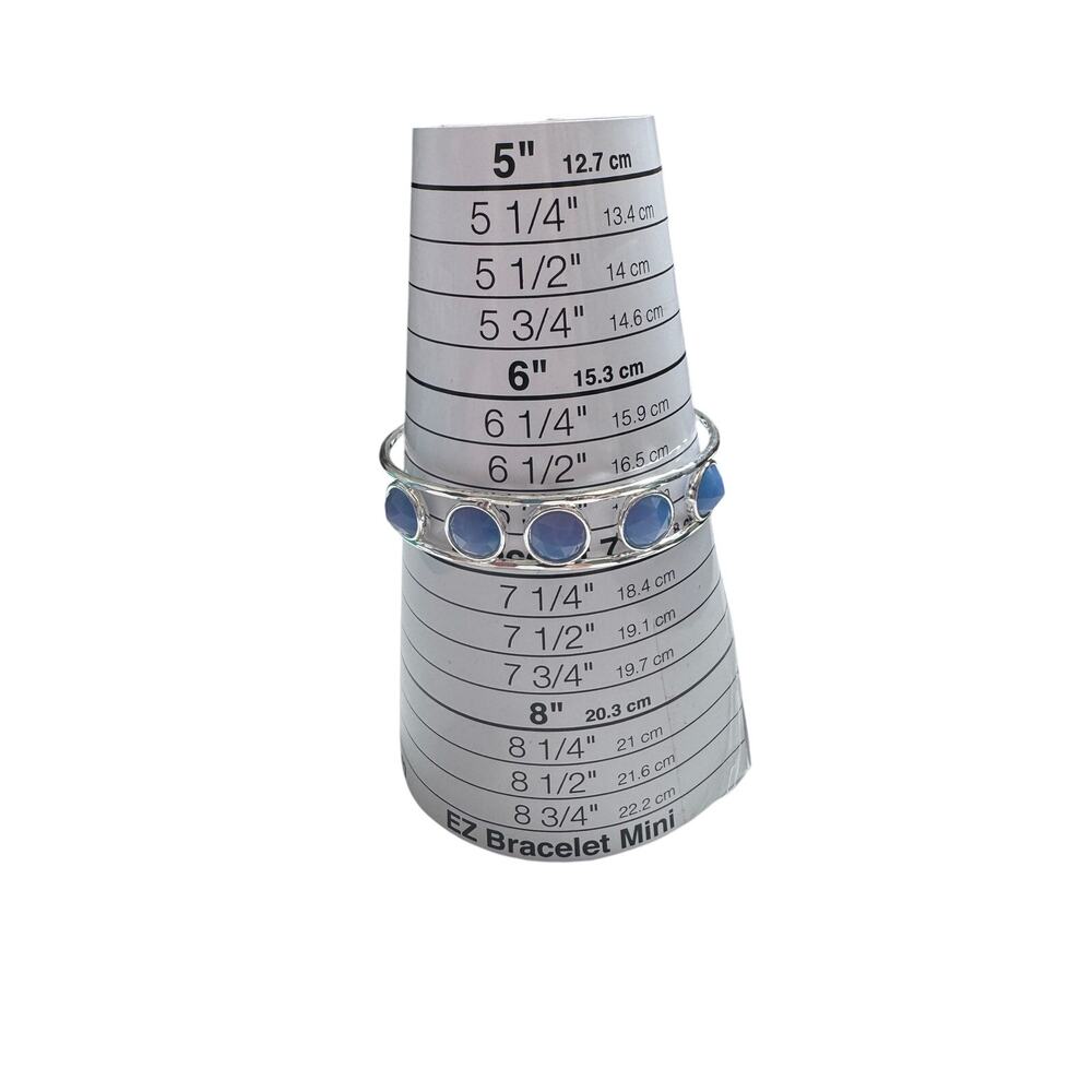 Silver faux blue stone cuff bracelet
